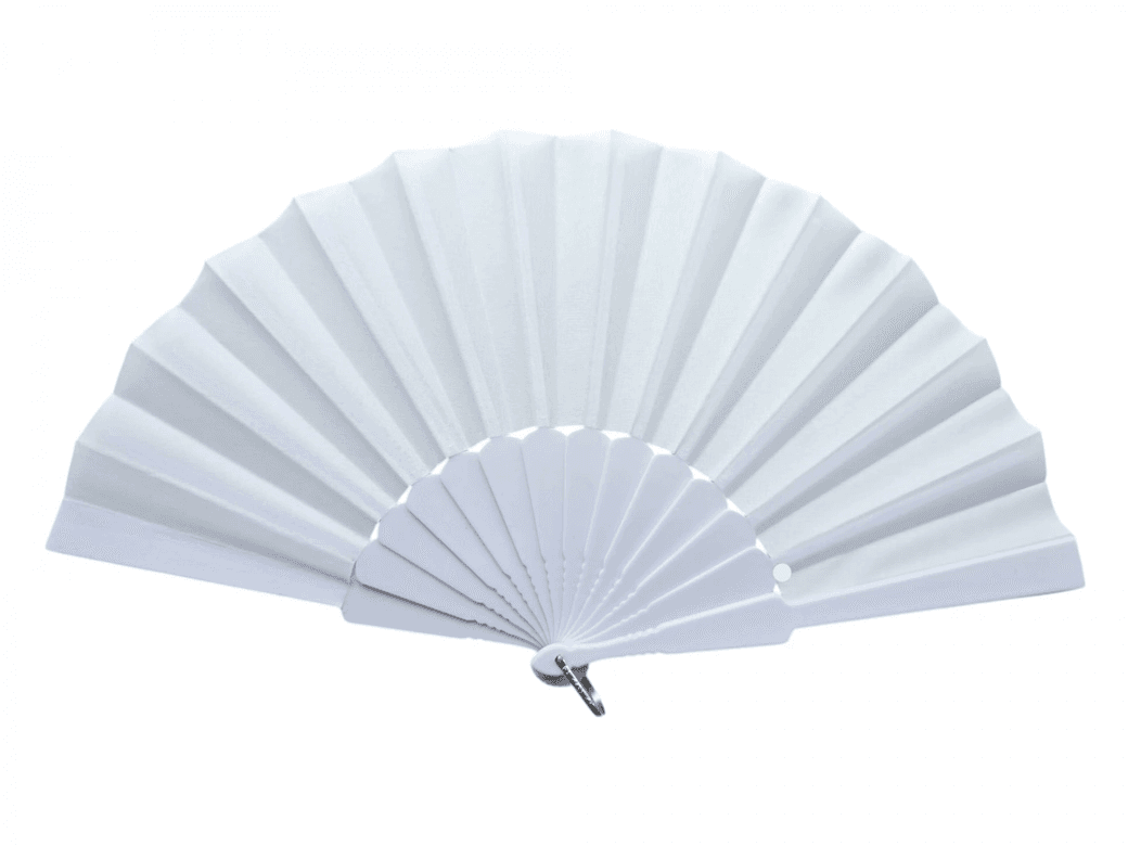 YNT İthalat SP-SST-981 Plastik Düz Kumaş Yelpaze 12'li Beyaz