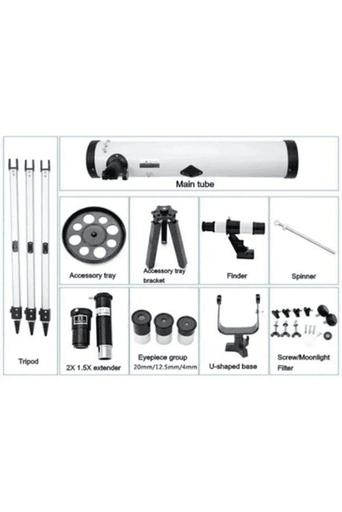 YNT İthalat TD-0018TDU-1011 76X700 Profesyonel Aynalı  Uzay Teleskopubeyaz