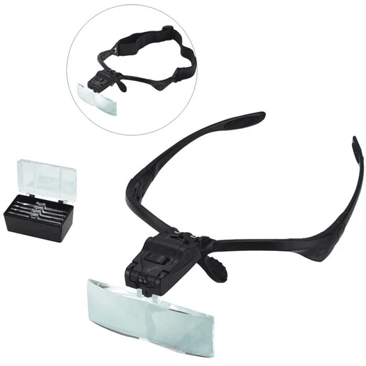 YNT İthalat TD-0018TDU-1012 Işıklı Gözlük Büyüteç  5 Farklı Lens 9892B