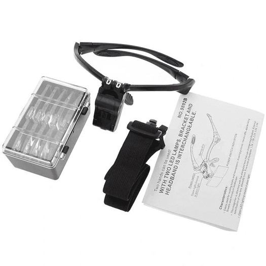 YNT İthalat TD-0018TDU-1012 Işıklı Gözlük Büyüteç  5 Farklı Lens 9892B
