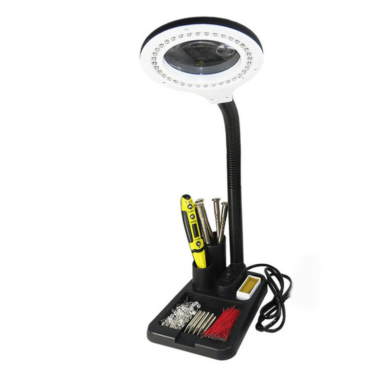 YNT İthalat TD-0018TDU-1015 Esnek 5X /10X,40 Led Işıklı Büyüteç ,lamba  Büyüteç Okuma, Çalışma Lehim Masa Lambası A808