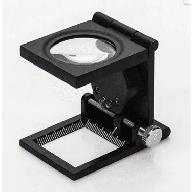 YNT İthalat TD-0018TDU-1058 28X28 Mm Katlanır Sayaçlı Metal Lüp, 2 Led Işıklı Büyüteç Tekstil Th9005A