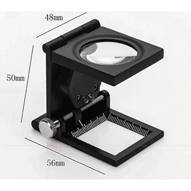 YNT İthalat TD-0018TDU-1058 28X28 Mm Katlanır Sayaçlı Metal Lüp, 2 Led Işıklı Büyüteç Tekstil Th9005A