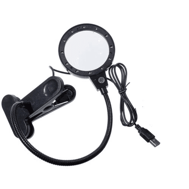 YNT İthalat TD-0018TDU-554 12 Led Clipslı Işıklı Büyüteç,işıklı Masa Lambası Çalışma Lambası