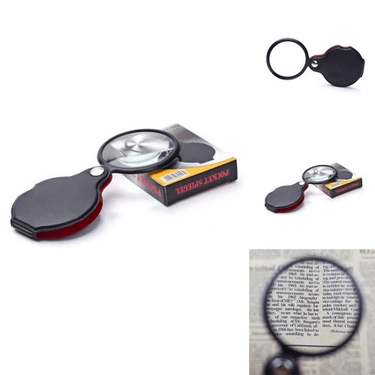 YNT İthalat TD-0018TDU-568 5X 60Mm Cam Optik Lens,katlabilir,deri Kaplamalı Cep Büyüteçxx1051