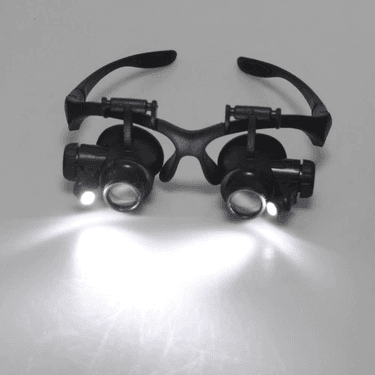 YNT İthalat TD-0018TDU-655 Gözlük Modeli 10X 15X 20X 25X Lens,2Led Işıklı,büyüteç