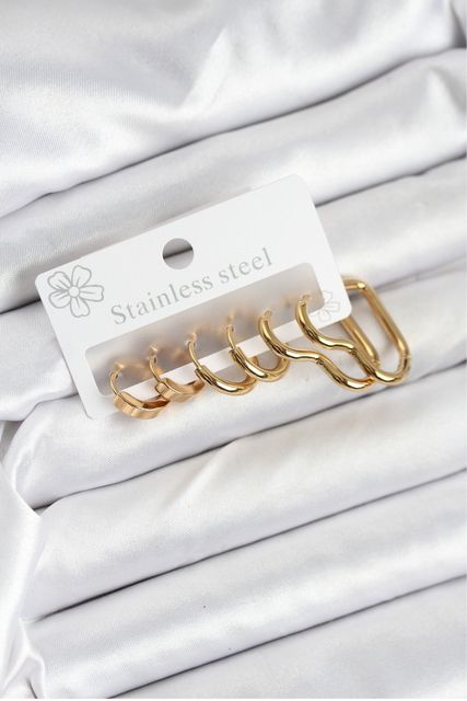 Youday Accessories BKP11222-BLNC 316L Çelik Gold Renk Kadın Küpe Seti Altın 54594851