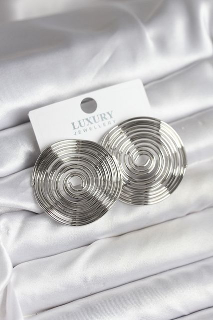 Youday Accessories BKP11436-BLNC Pirinç Gümüş Renk Circle Model Kadın Küpe Altın