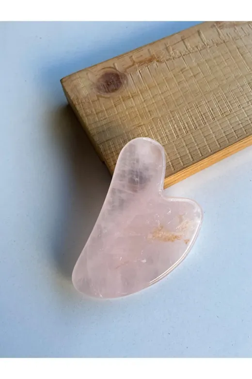 Yourthing YT0012 Doğaltaş Pembe Kuvars Gua Sha Yüz Masaj Ve Yüz Yogası Taşı