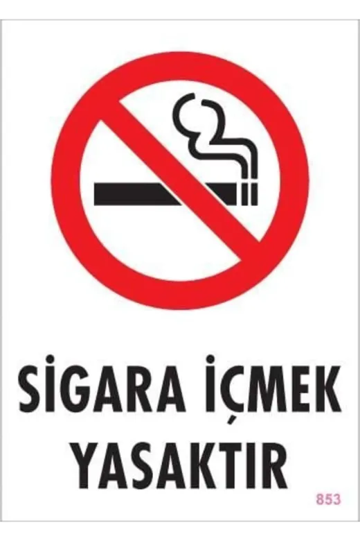 ystekno Nilavmypmkt-H9093 Sigara İçmek Yasaktır Uyarı Levhası 25X35 Kod:853