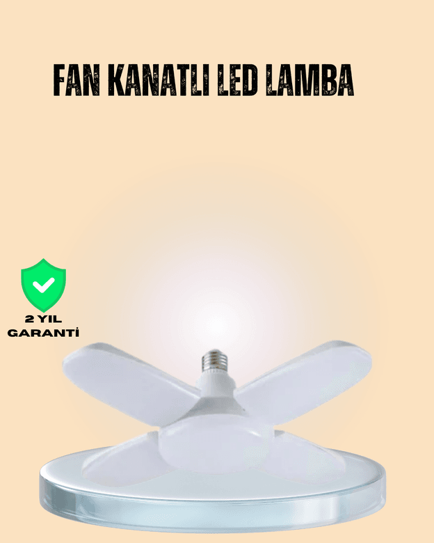 Yüksek Işık Güçlü LED Ampül 4 Kollu Katlanır Pervane Tasarım