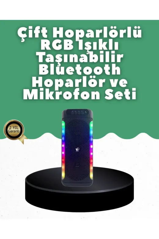Yüksek Ses Güçlü Kablosuz Hoparlör Karaoke Mikrofonlu