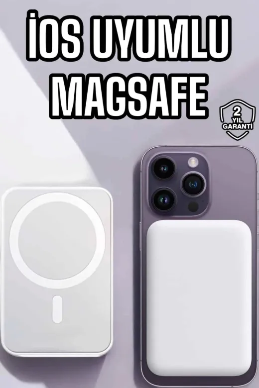 yusuftex B-0NIK8R7HACNND 5000 Mah İos Uyumlu Magsafe Kablosuz Şarj Hızlı Şarj Desteği