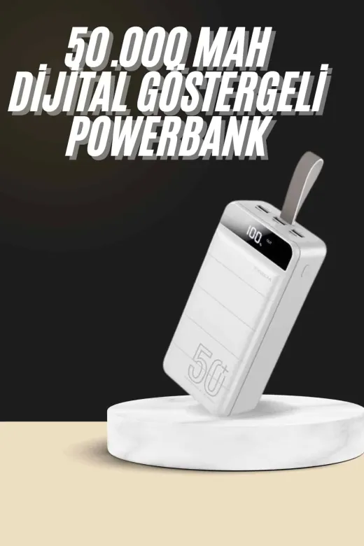 yusuftex B-3TXT6LEULLU91 Hızlı Taşınabilir 50.000 Mah Powerbank Led Ekran Android Ve İos Uyumlu