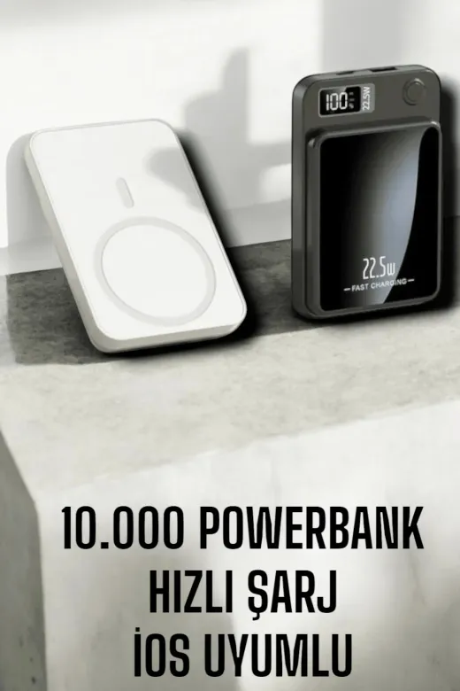 yusuftex B-8WRH4USE6WN6N 22.5W Magsafe Kablosuz Şarjlı Powerbank Dijital Ekran Ve Hızlı Şarj