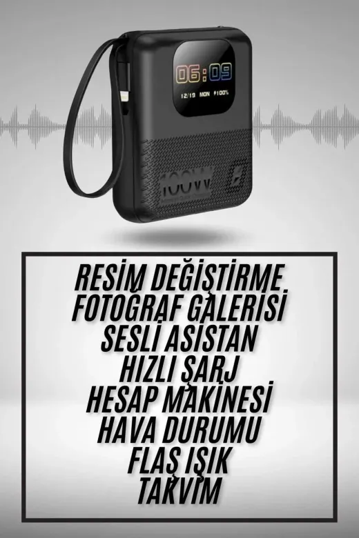 yusuftex B-A1UY45FNW9XWC Akıllı Powerbank 10.000 Mah 4 Çıkışlı Taşınabilir Dijital Göstergeli