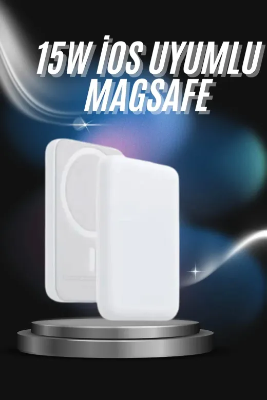 yusuftex B-F6V25CB9GRGGF Kablosuz Magsafe Hızlı Şarj 5.000 Mah Kablosuz Şarj Cihazı