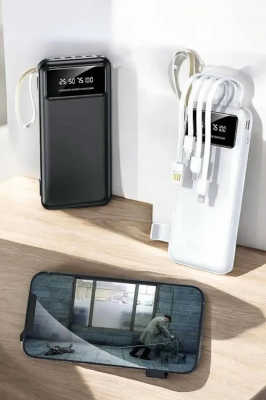 yusuftex B-HTT35DJNU1KK7 20.000 Mah Led Işıklı Lcd Ekran Usb Girişli Type-C Lightning Powerbank