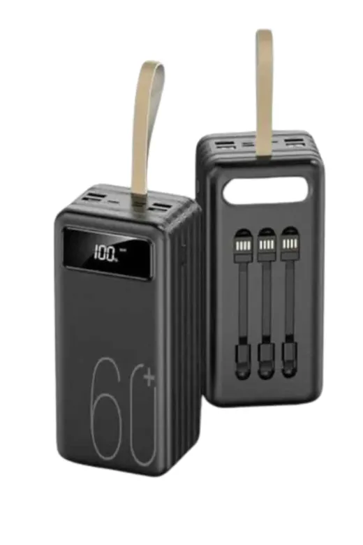 yusuftex B-OY3BRIOVQ1HE3 Hızlı Şarj 4 Çıkışlı Powerbank 60.000 Mah Taşınabilir Dijital Göstergeli