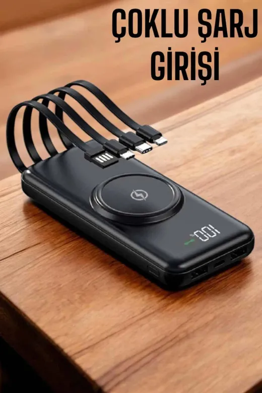 yusuftex B-PZ5VTJ7RT8K2F Powerbank Taşınabilir 10.000 Mah Hızlı Şarj Dijital Göstergeli