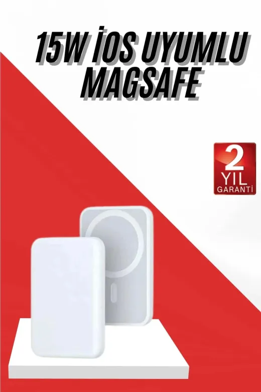 yusuftex B-SV1HDCHAFN8YF İos Uyumlu Magsafe Kablosuz 15W Şarj Powerbank Magesafe