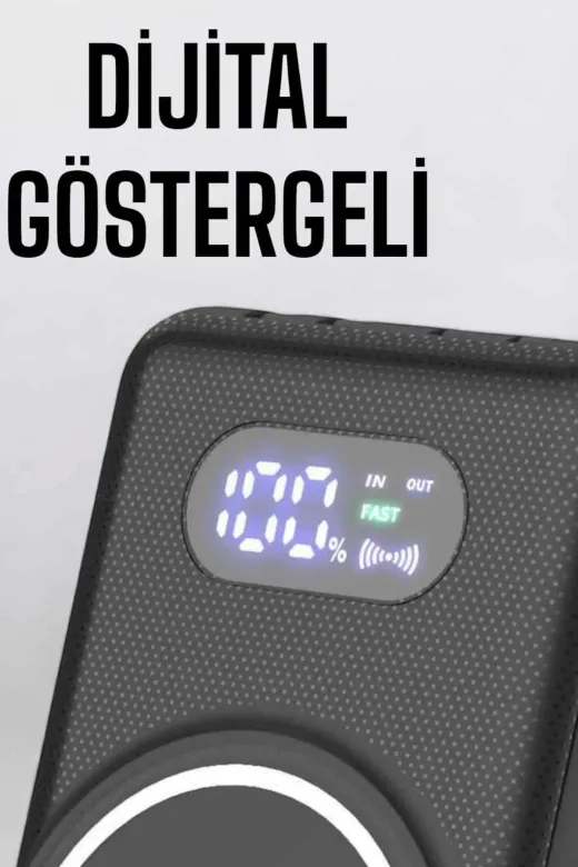 yusuftex B-W2TITM3BNOE9Q 10.000 Mah Powerbank 4 Portlu Hızlı Şarj Dijital Göstergeli
