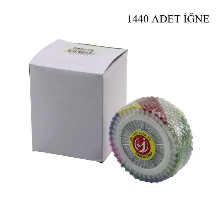 YUVARLAK DİSK STANDLI 1440 ADET RENKLİ TOPLU BAŞÖRTÜ İĞNESİ (4745)