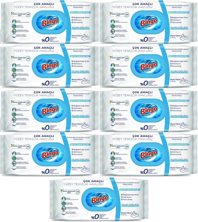 Yüzey Temizlik Havlusu 96 Yaprak Beyaz Sabun Plastik Kapaklı 864 Yaprak