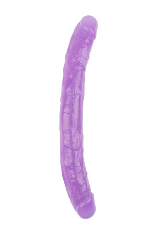 ZAGA OYUN 131369693219 Hi-Rubber Şeffaf Jel Çift Taraflı Dildo - 32.5Cm Mor