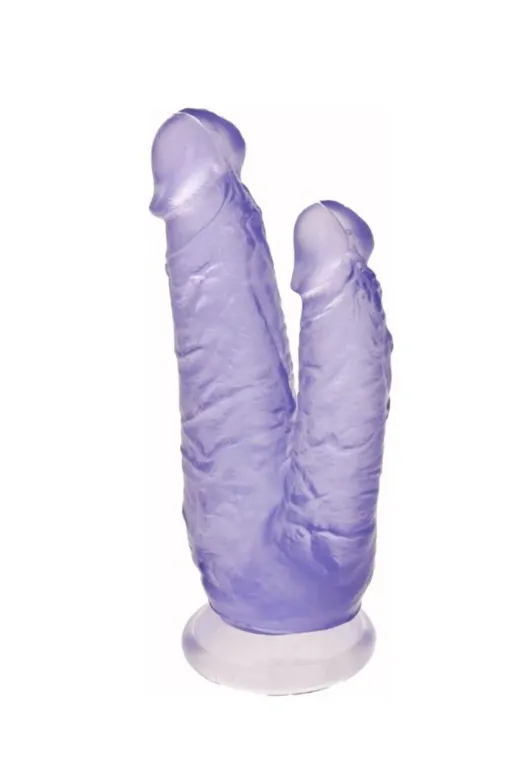 ZAGA OYUN 241077752426 19Cm Mor Çiftli Dildo No:76