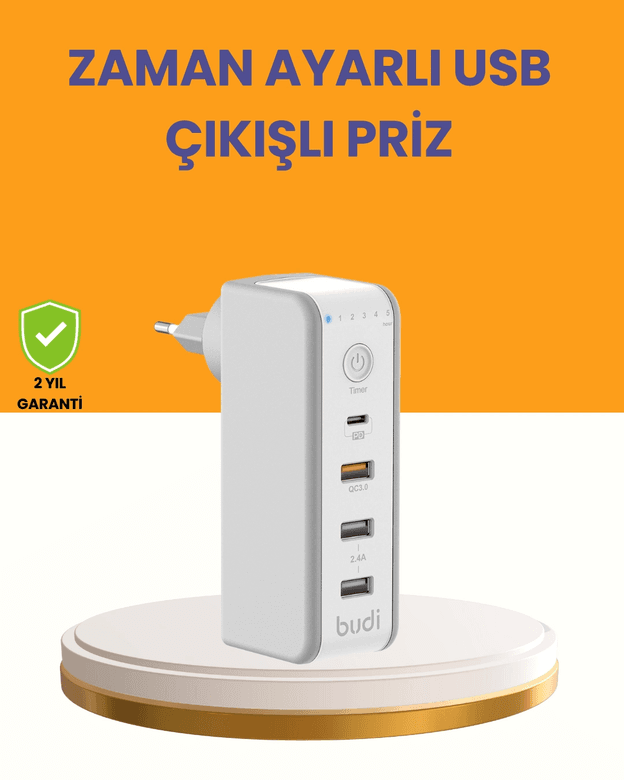 Zaman Kontrollü Şarj Cihazı 30w Hızlı Şarj Ve Çoklu Usb Çıkışı