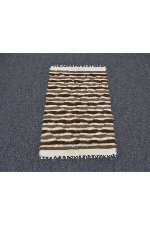 Zehra Abla Halı 2858 Yeni El Dokuma Eşsiz Seccade Tiftik Yün Siirt Battaniyesi Kilim