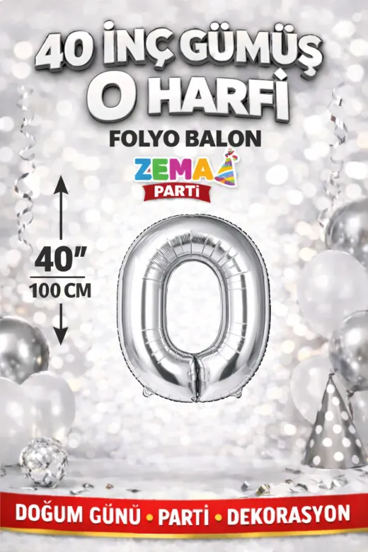 Zema parti 40-GÜMÜŞ-HARF-N 40 İnç Gümüş N Harfi Folyo Balon – Doğum Günü Parti Dekorasyon Balonu