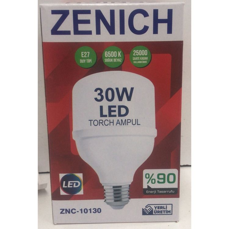 ZENICH Zenıch 30 Watt Torch Ampul Znc-10130 E27 %90 Enerji Tasaruflu Ampul 5Li Adet