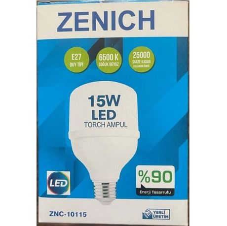 ZENICH Zenıch  Znc10115 Led Ampul 15W Torch Ampul  %90 Enerji Tasarruflu 10 Lu Paket