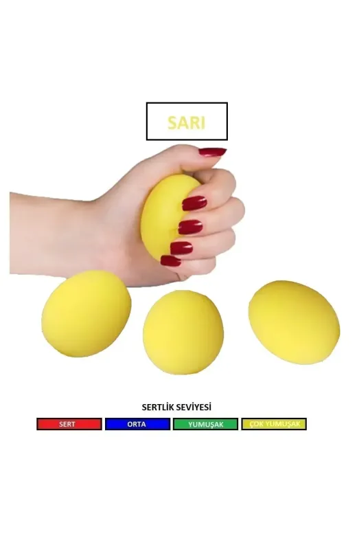 ZEYSAN ZYSNTOP1 Sarı Silikon Stres Topu El Egzersiz Topu Fizik Tedavi Topu El Bilek Parmak Güçlendirme Topu