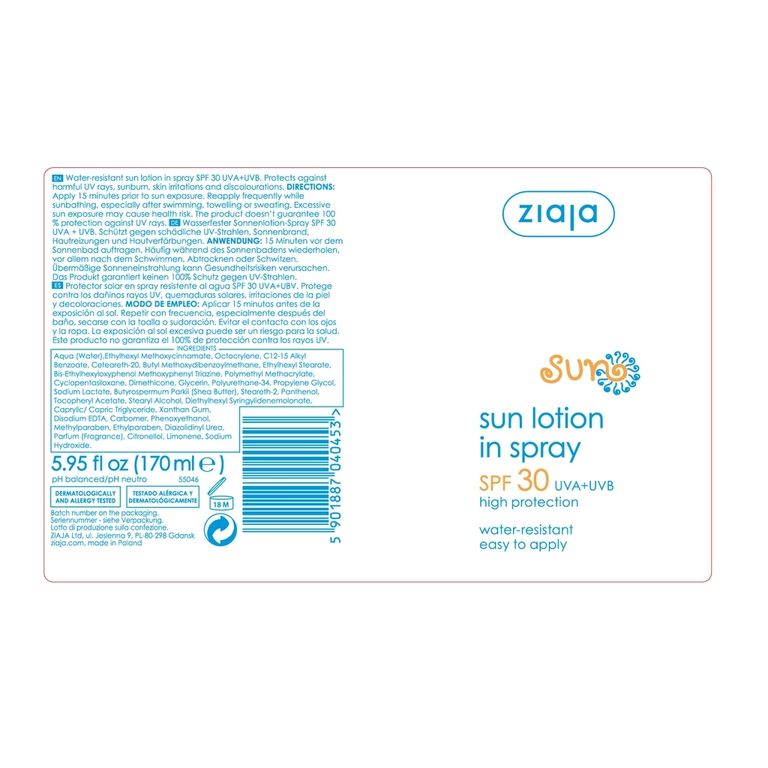 Ziaja 30Spf Güneş Losyonu Sprey 170 Ml