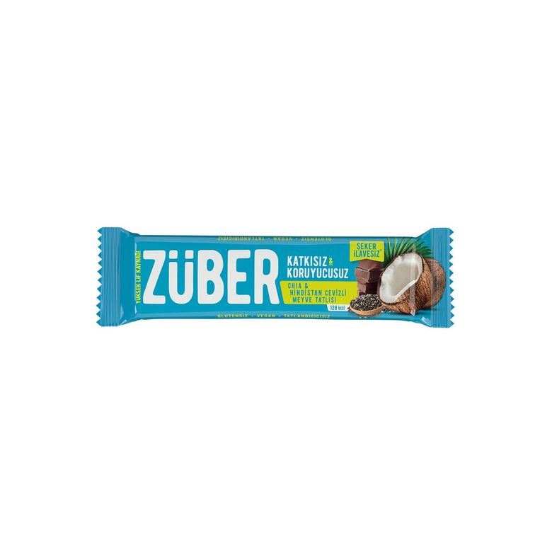 züber02145 Züber Chia Hindistan Cevizli Bar 40 G