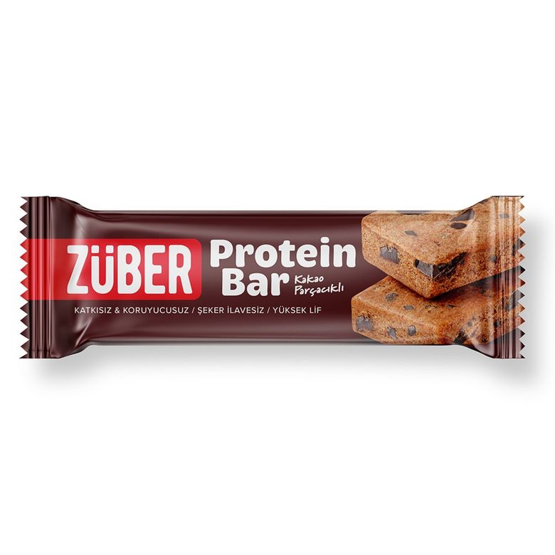 züber598520 Züber Kakao Parçacıklı Protein Bar 35 G