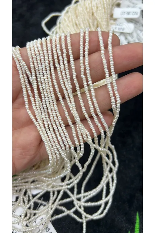 Zümrüt Doğal Taş Official ZMRTKUMINCI1DIZI Orijinal Kum İncisi Aaaa Kalite 1,5 Mm Doğal Taş Dizi