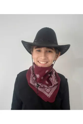 Çocuk Unisex 8 - 14 Yaş Süet Kovboy Şapkası