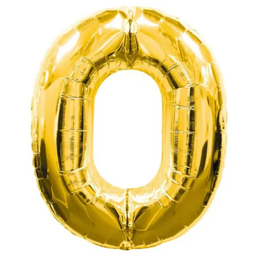 0 Rakamlı Folyo Balon Gold Renk 40 inç