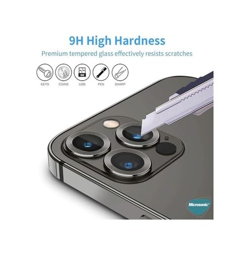 000-art 57855210132529080184975 Ekran Koruyucu Apple İphone 15 Pro İçin Tekli Kamera Lens Koruma Camı Siyah 50 X 22
