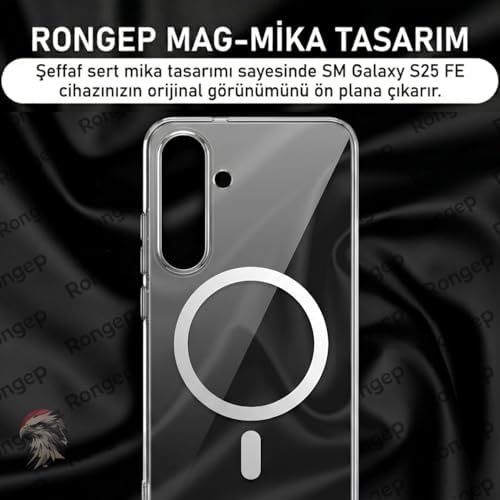 000-art 57855210133158780184975 Galaxy S25 Fe İçin Şeffaf Telefon Kılıfı Güçlü Manyetikli S25 Fe Koruyucu Sararmaya Karşı İnce Ve Hafif Full Sert Pc S25 Fe Kılıfı Şeffaf 50 X 22