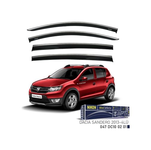 01047DC100201 Dacia Sandero Kromlu Cam Rüzgarlığı Niken 2013-2020 Arası Uyumlu