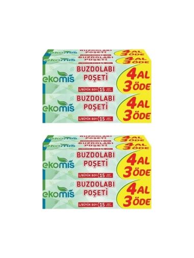 01112024 Ekomis Buzdolabı Poşeti Büyük Boy 15'li (2 Paket)