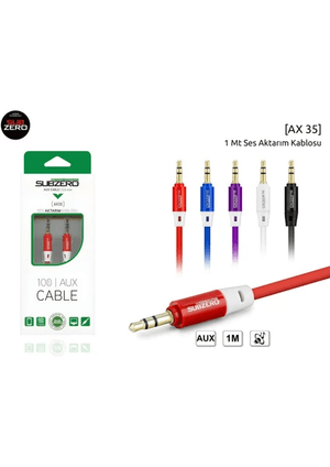 01dXhcBqyV Subzero 1 Metre Aux (Renkli) Ses Aktarma Kablosu Subzero Ax35