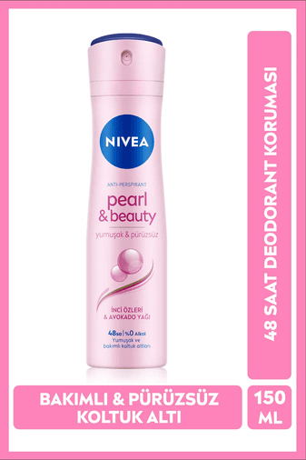 0242023 Nivea Kadın Sprey Deodorant Pearl&beauty 150Ml, Ter Kokusuna Karşı 48 Saat Koruma
