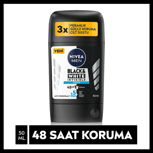 03101996 Nivea Men Black & White Invisible Fresh Erkek Stick Deodorant 50 Ml