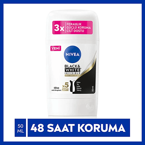04101996 Nivea Black & White Invisible İpeksi Pürüzsüzlük Kadın Stick Deodorant 50 Ml